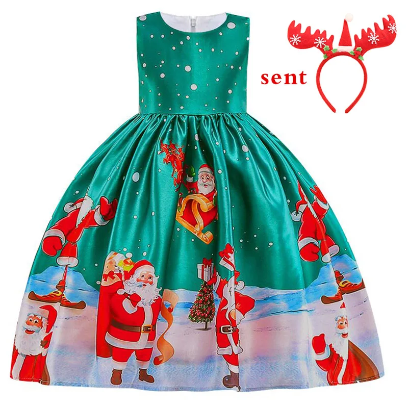 Новогоднее рождественское платье для девочек зимняя Праздничная детская одежда со снеговиком для девочек вечерние костюмы на Хэллоуин для детей подарок на возраст от 3 до 10 лет