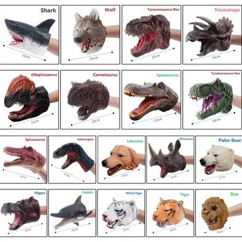 

Dinosaur Animal Soft Hand Puppet Rubber Realistic Jurassic Dinosaur Toys Shark Puppet Boy Toy Kids
