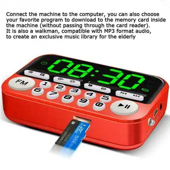 

Mini FM Radio Stereo Full Interface Color Lamp Design Built-In Speakers Music Backlight Player 18Hz-19KHz Stereo Portable Radio