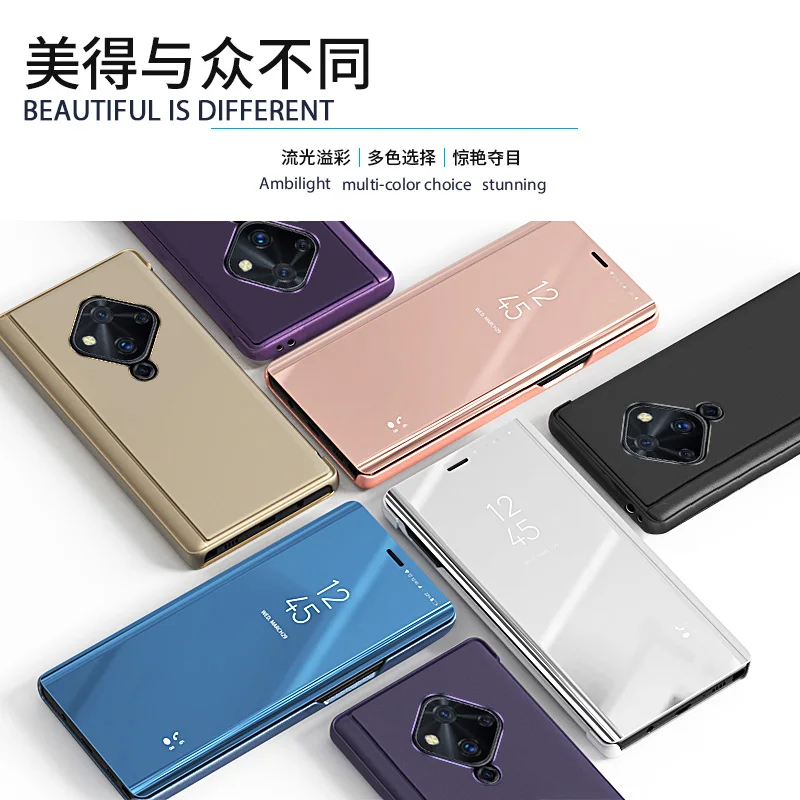 Luxury PU Leather Case For Vivo S1 Pro Case Clear Mirror Flip full 360 Protection Cover Case For Vivo V17 s1 Global Funda Coques (2)