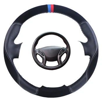 

Car Steering Wheel Cover Black Artificial Leather for Hyundai Avante i30 2012-2016