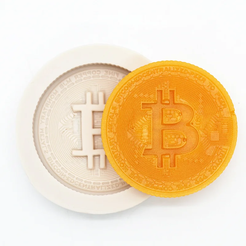 3d силиконовая форма для биткоинов кухонный инструмент выпечки полимерная торта