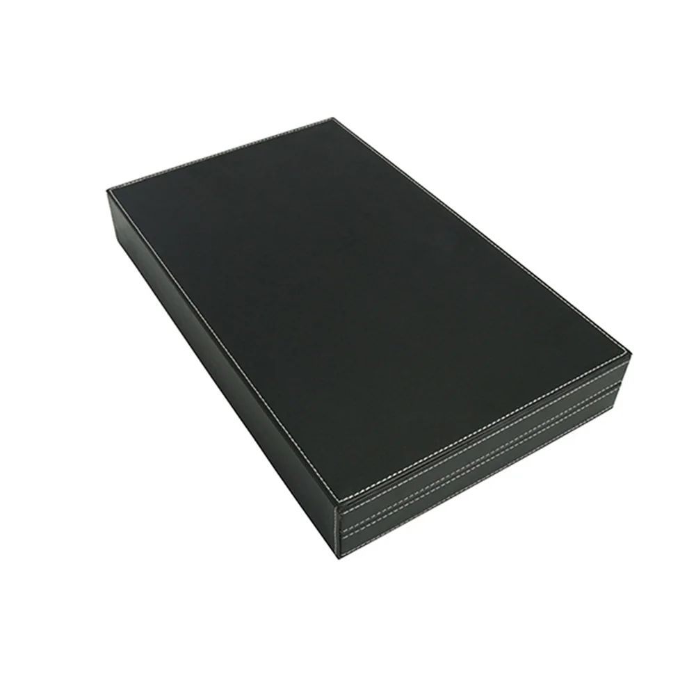 

Gift Adults Folding Game PU Leather Entertainment Box Educational Toy Portable Wooden Business Chess Board Backgammon Set Table