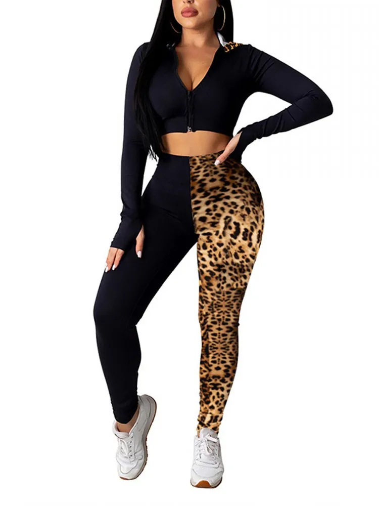 African Suit Tracksuit Women Printed Zipper Long-Sleeved Hooded Top + Casual Trousers Two Piece Set Autumn And Winter Sportswear