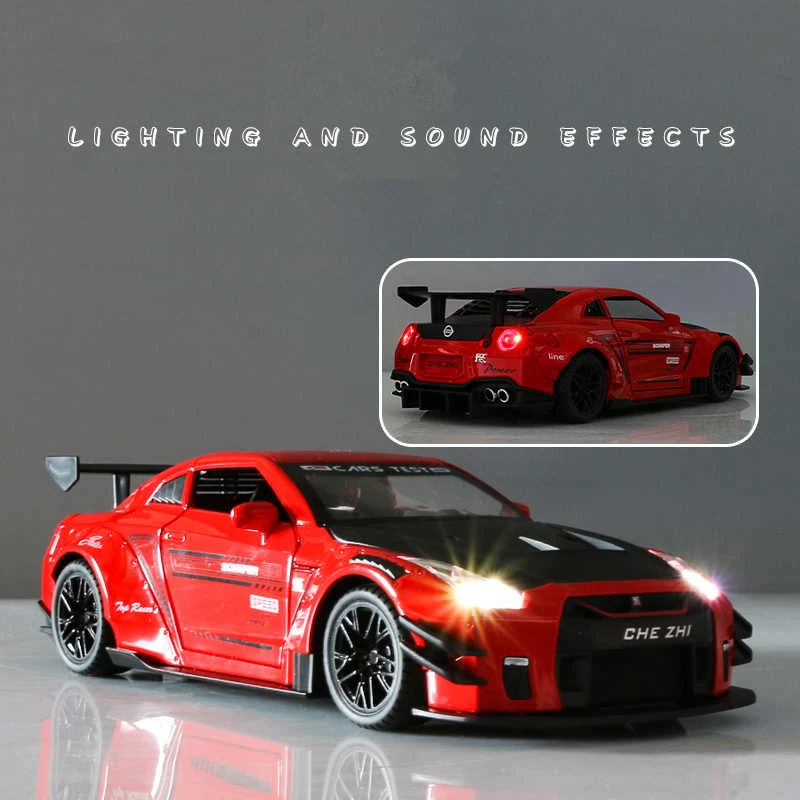1:24 Silvia GTR R34 R35 Alloy Sports Car Model Diecast Metal Toy