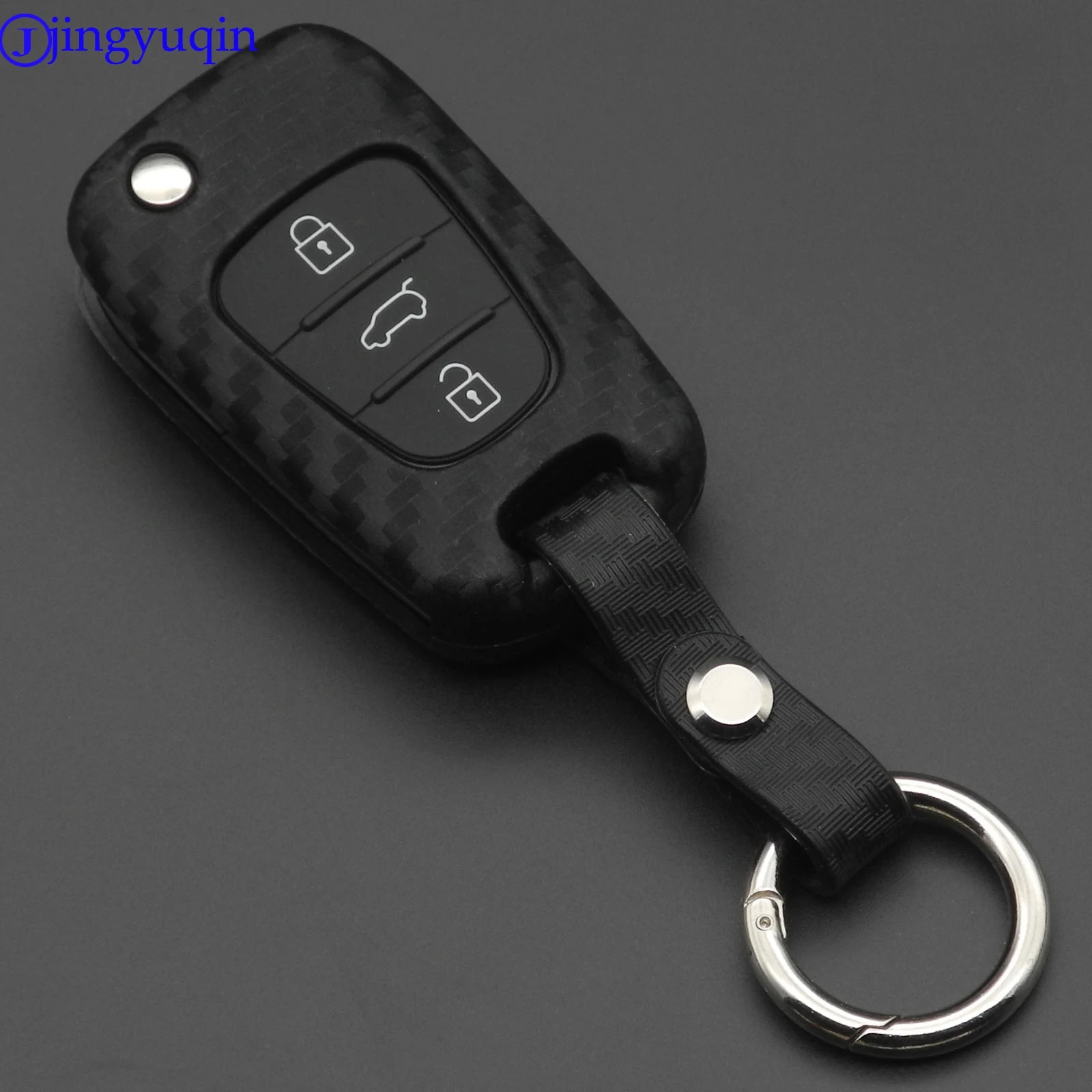 Силиконовый чехол для автомобильного ключа из углеродного волокна брелок ключей