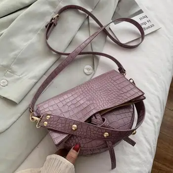 

Crocodile pattern Tote Saddle bag 2020 Summer New High-quality PU Leather Women's Designer Handbag Travel Shoulder Messenger Bag