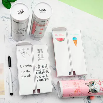 ペンケースボックスアジェンダ 2019 電卓ミラー消去可能なホワイトボード多機能papelariaかわいい鉛筆バッグ文房具セットオフィス