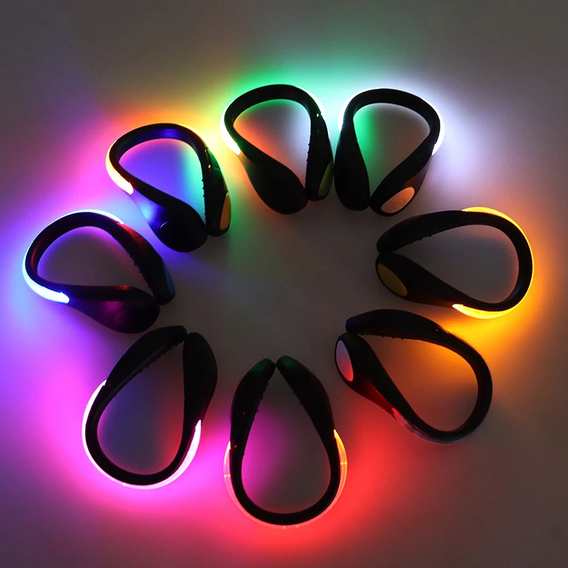 Safety LED Luminous Shoes Clip Outdoor Bicycle LED Luminous Night Running Shoe Clips Cycling Sports Warning Lights for Safety