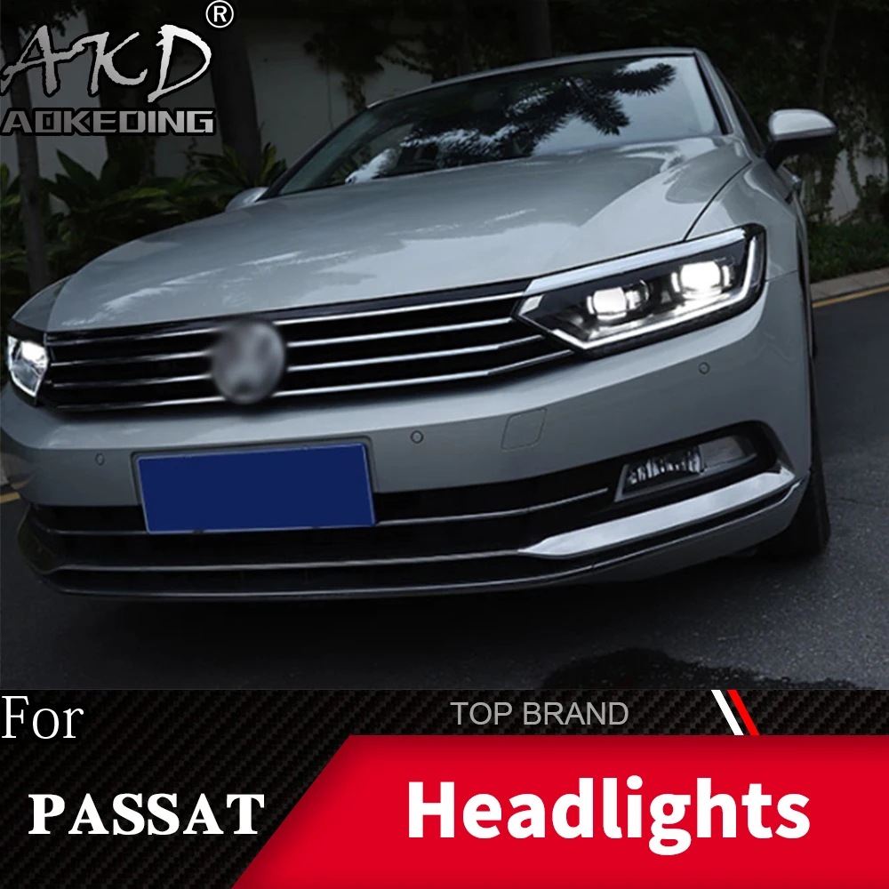 Головной фонарь для автомобиля VW Passat B8- фары Противотуманные фары Дневные ходовые огни DRL H7 светодиодный Биксеноновая лампа автомобильные аксессуары