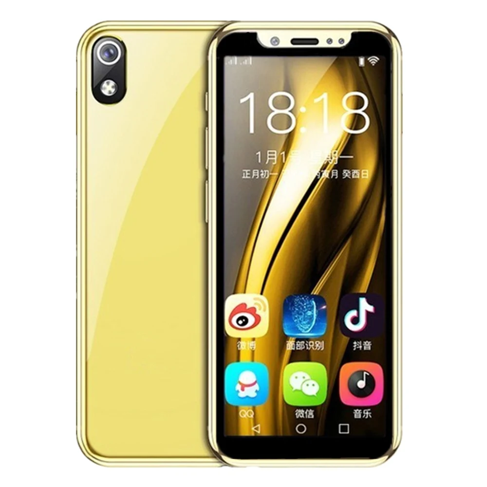 Карманный смартфон Anica i9s, металлическая рамка, телефон, 16 ГБ, 32 ГБ, 64 ГБ rom, Android 6,0, мобильный телефон, gps, Face ID, мобильные телефоны для детей - Цвет: Gold i9s