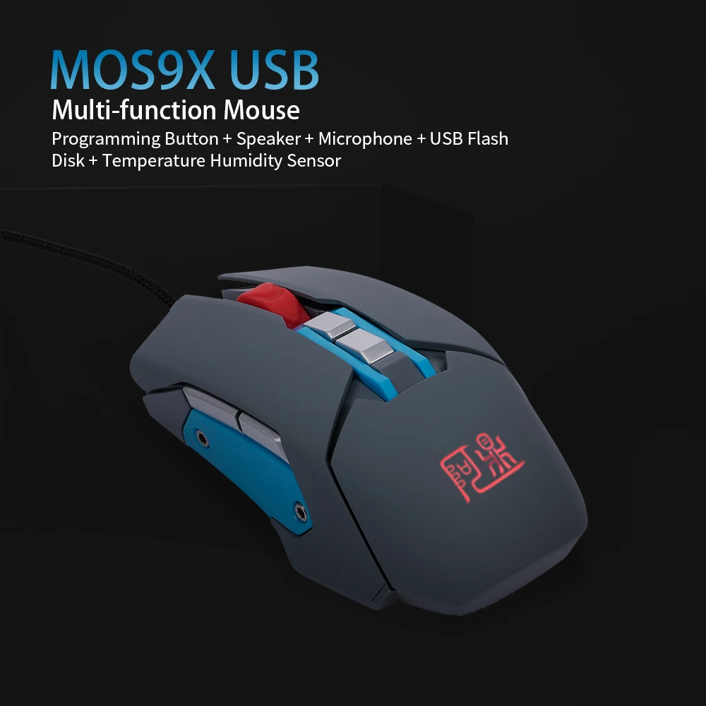 1600 dpi MOS9T(MOS9X) USB многофункциональная мышь 9 программируемых кнопок датчик температуры и влажности игры проводные мыши для игр