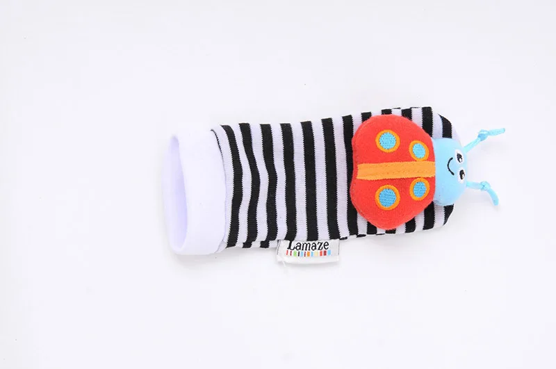Детские носки с героями мультфильмов, погремушки, игрушки для детей 0-12 месяцев, детские носки для мальчиков и девочек, погремушки и носочки для ног, игрушки-погремушки - Цвет: Sock Ladybug