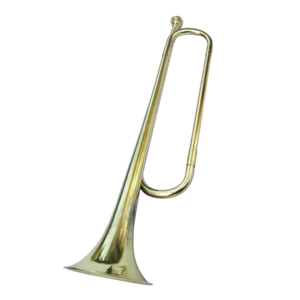 Exquisite Golden Brass Mini Bugle Trumpet Horn for Student Band School