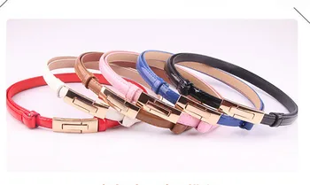 

2020 Korean version of the wild patent leather women's adjustable buckle belt candy color sweet fashion women's belt