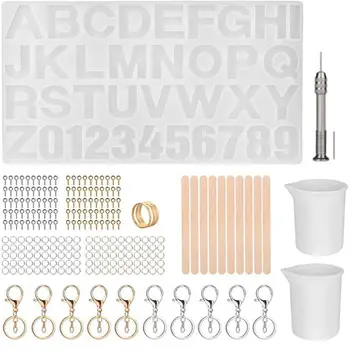 

English Letters Silicone Casting Mold Alphabet Jewelry Resin Casting Mold Personalized Keychain Jewelry Pendant Tools