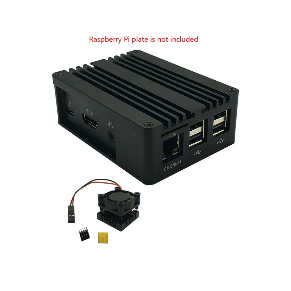 1 комплект алюминиевый чехол металлический корпус черный корпус для Raspberry Pi 3 Model B+/B Kit