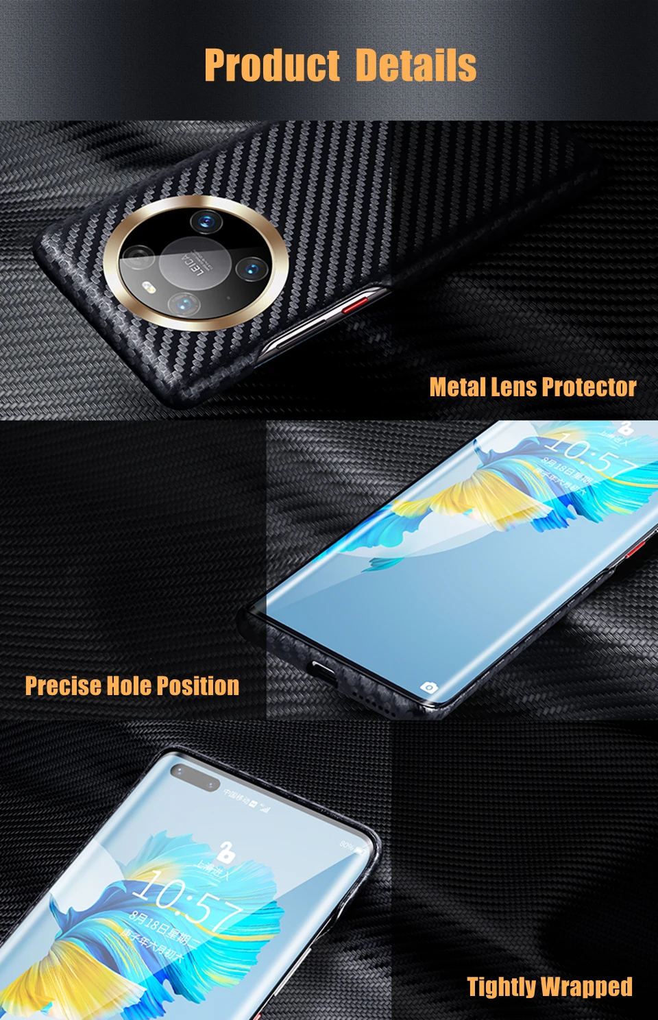 Amstar Luxury Leather Carbon Fiber Pattern Phone Case for Huawei Mate 30 40 Pro Plus P40 Pro Plus Handmade Leather Case Cover best case for iphone 12 pro