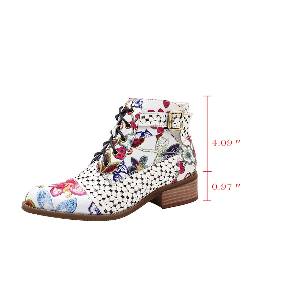 ladies floral ankle boots