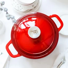 21 см Ename lCast Железный котелок для тушения кастрюля без покрытия для приготовления супов кухонная посуда инструмент для приготовления кастрюли красочная кастрюля Бытовая