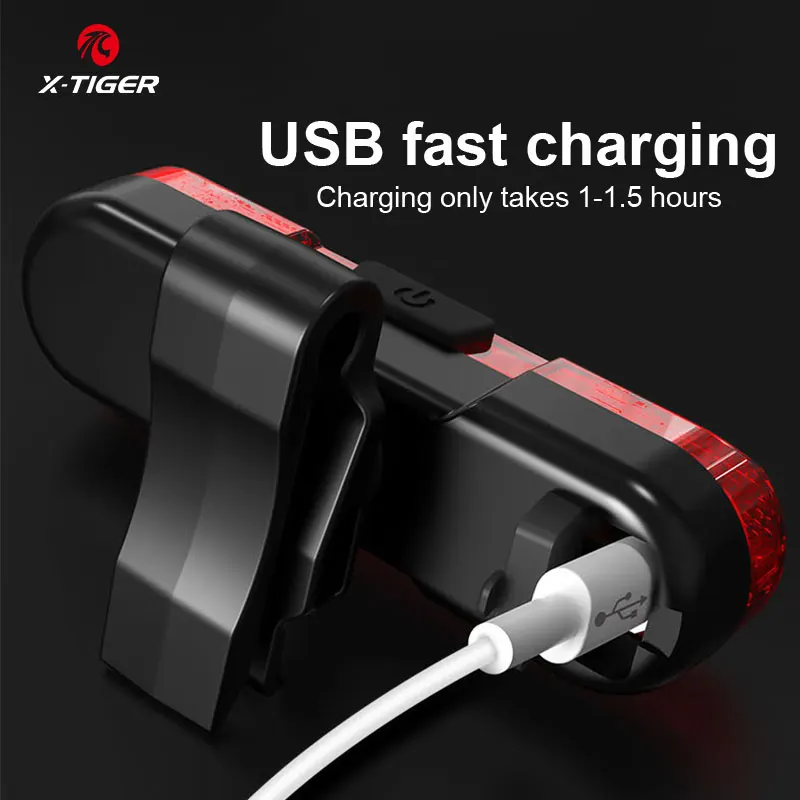 X TIGER велосипедный задний светильник водонепроницаемый USB зарядка светодиодный s