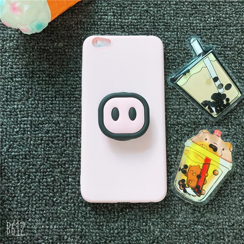 pig nose 3D с героем мультика Минни держатель Подставка для телефона чехол для Samsung Galaxy J3 J4 J5 J6 плюс J7 Pro J8 мягкий силиконовый чехол - Цвет: pig nose