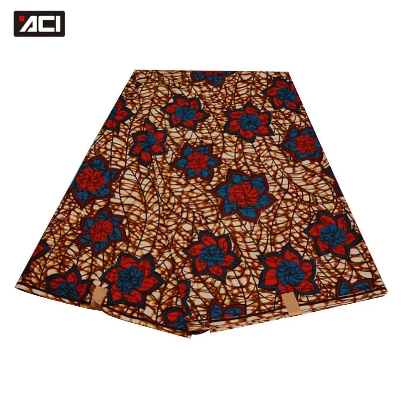 

ACI 2019 New Polyester Ankara Wax Print Fabric 6 Yards/Piece Nigeria Batik Wax African Ankara Fabric Veritable Tissus Patchwork