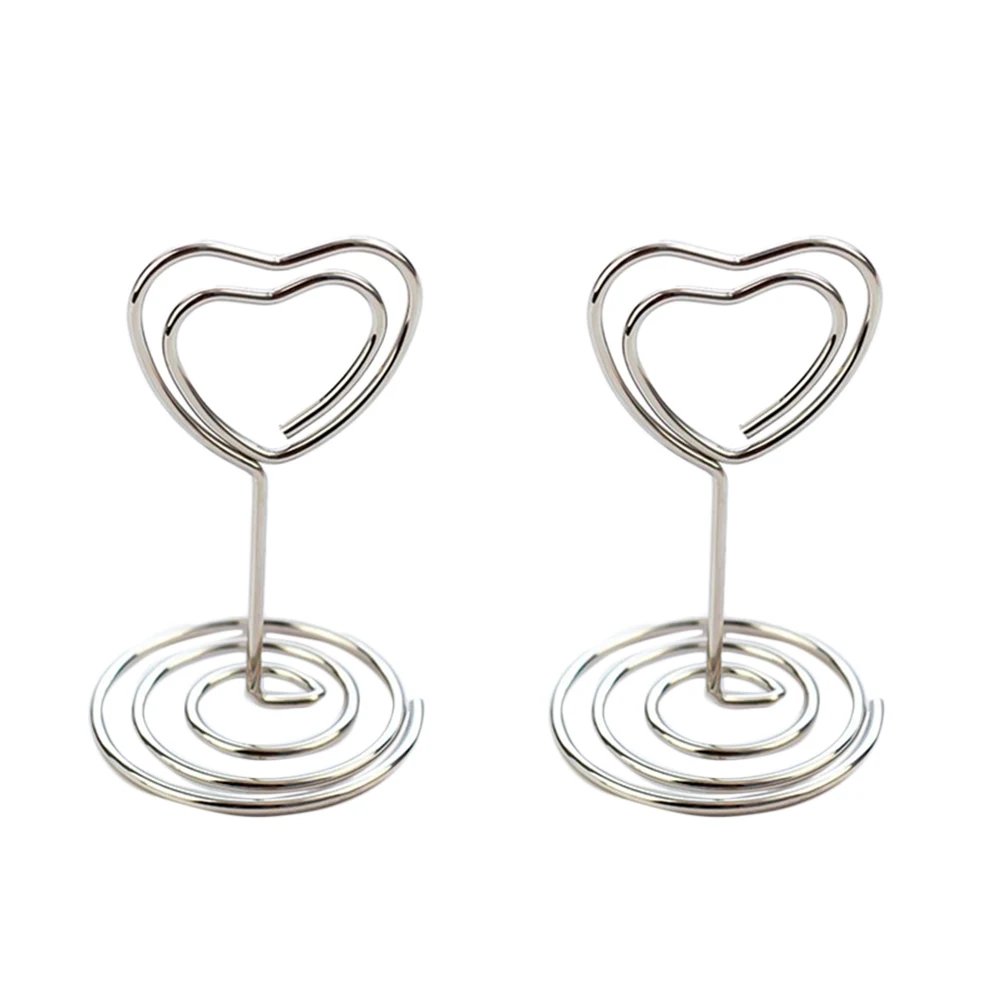 20 Pcs Memo Clips Fashion Love Heart Shaped Message Clips Business Card Holders Photo Clips for Office Wedding Home