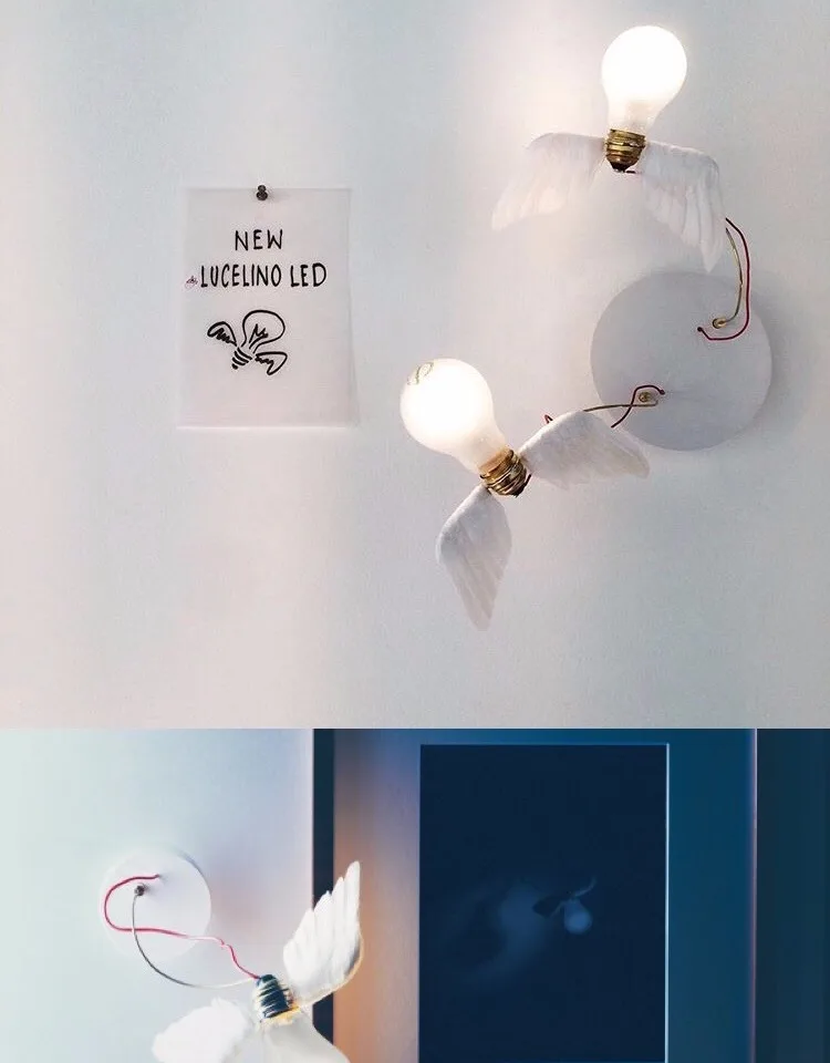 Современный скандинавский дизайн, крылья ангела, светодиодный настенный светильник, бра, светильник, прикроватный, железный, E27, светильник для лестницы, Светильники для спальни, художественный Декор