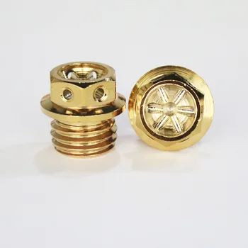 

1pcs M20 stainless steel hex burnt titanium "plating" screw outer hexagon cutout screws burn gold motorcycle modified bolt