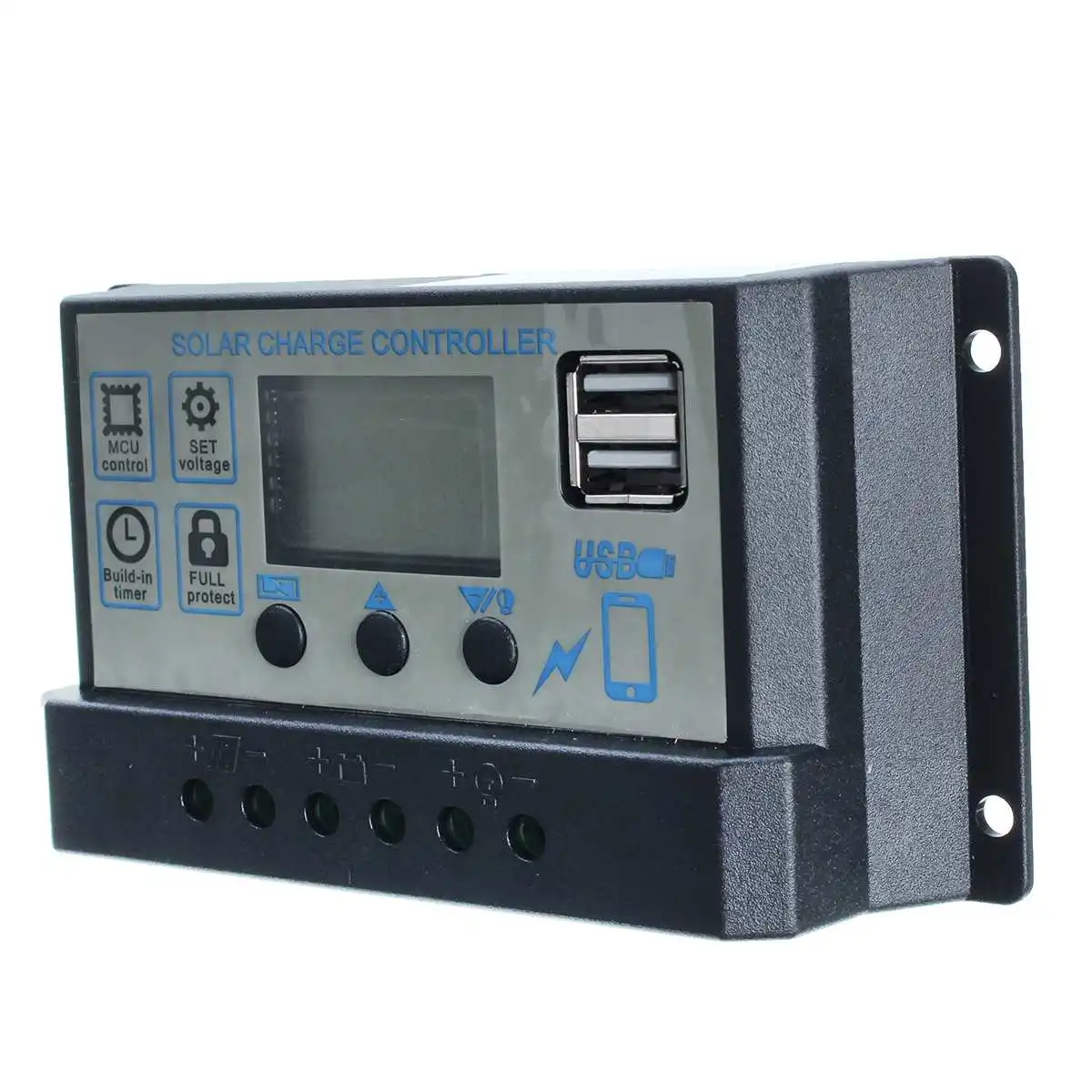 12/24V ЖК-дисплей Dual USB, зарядное устройство солнечной Зарядное устройство контроллера Батарея регулятор Панели Солнечные Авто за максимальной точкой мощности, Солнечный контроллер заряда