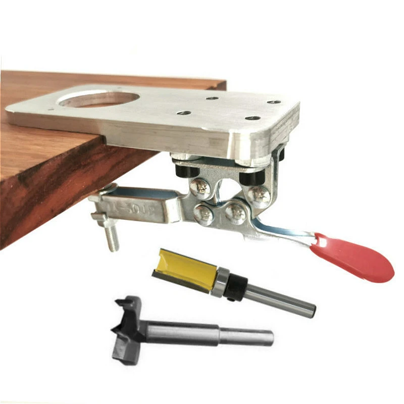 35mm/40mm Door Hinge Boring Jig Drill Guide Set Aluminum Alloy Hole Opener Template