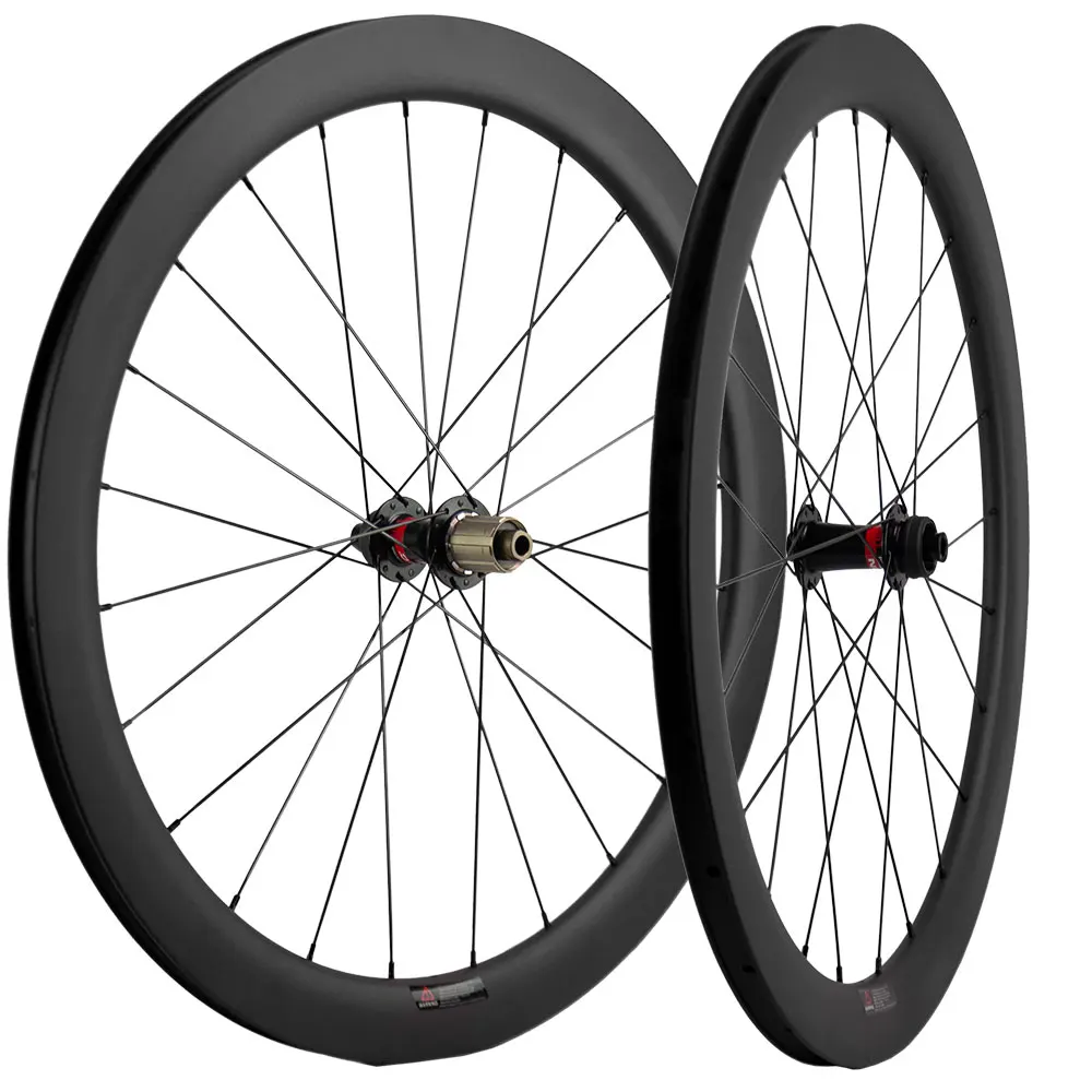 

Carbon Wheelset 700C Clincher Disc Brake Cyclocross Bike Wheels 45mm Center Lock Thru Axle
