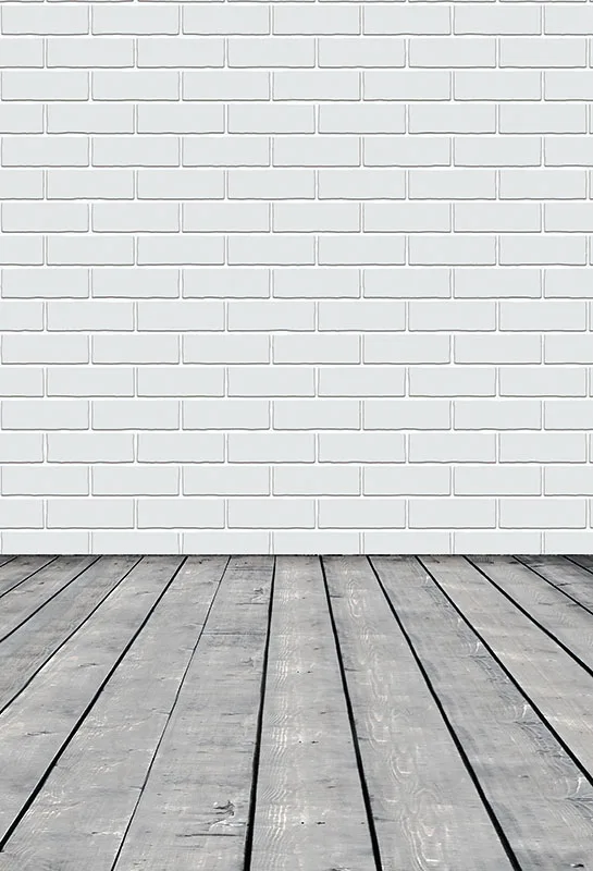 5x7FT Vintage Light Grey Bricks Wall Hard Wood Floor Custom Photo Studio Backgrounds Backdrop Vinyl 150cm x 220cm | Электроника