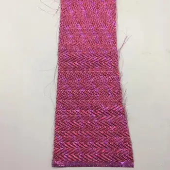 

(5yards/pc) Newest design fuchsia African wedding lace fashion jacquard tulle lace fabric high quality for party dress FZZ891