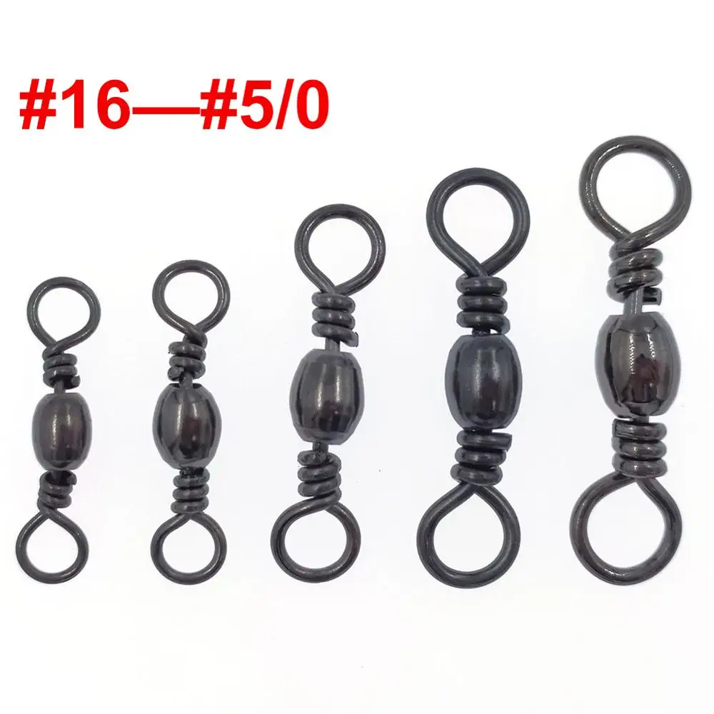 100/200pieces Swivels Fishing Connector Barrel Swivel 1450