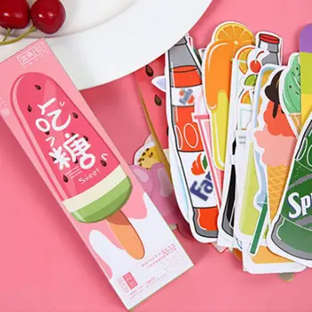 

30pcs/box Vintage Soft Drink Ice Cream Summer Bookmark Paper Stationery School Film Bookmarks Book Holder Clips School Supplies