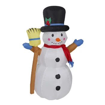 

1.2M Christmas Snowman LED Inflatable Model Snowman Doll Broom Cover Christmas Decoration