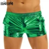 iiniim Mens Shiny Metallic beach Pool Night Club Party Shorts Boxer Shorts Performance Show Clubwear Costume Swimming Trunks 1