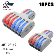 Mini conector de Cable rápido, tipo 5/10 Uds., conector de Cable de Cableado Universal, carcasa de Terminal de lámpara de Conductor Push-in SPL-62/42
