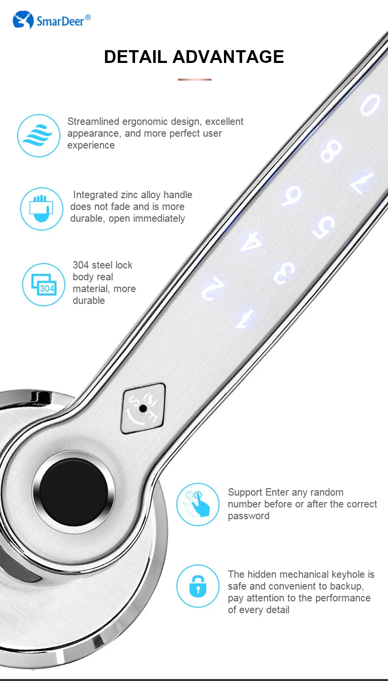 Smardeer inteligente bluetooth bloqueio de impressão digital