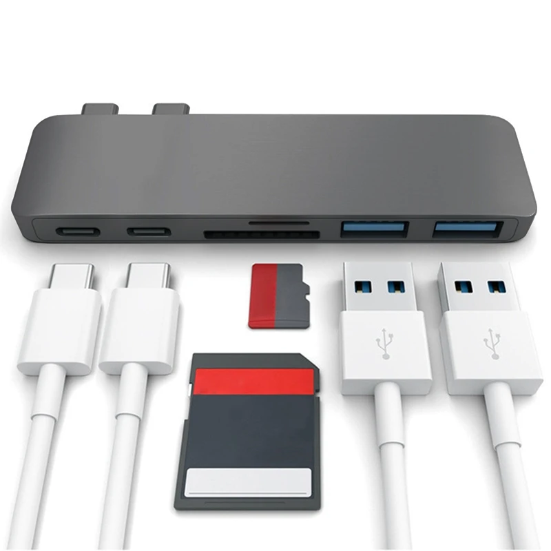 Двухтип-c концентратор 2Usb3. 0+ Sd/Tf кард-ридер(ГРОМ 3 интерфейс