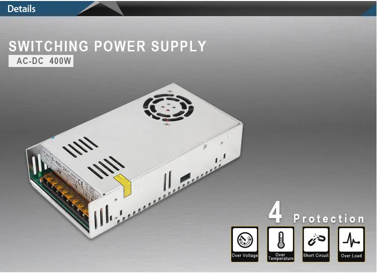 S-400W 12v 24v 48v Горячая CCTV камера AC DC 30 Amp источник питания