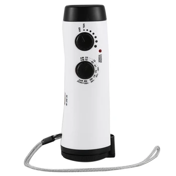 

ELEG-Emergency Power Hand Crank Dynamo 5-LED Flashlight with AM/FM Radio for Camping