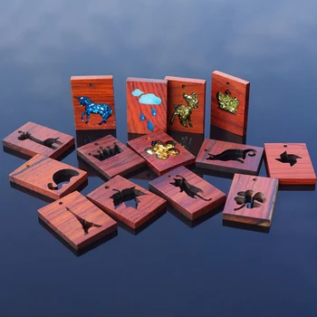

Hollow Wooden Frame Pendant Bezel Setting Cabochon UV Resin Charms DIY Jewelry
