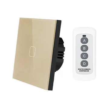 

Esooli EU standard Touch Switch 1 2 Gang 1 Way Wireless Light Switch LED Indicator For Smart Home Touch Switch with Remote
