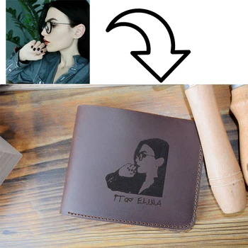 

Personalized customization Carving name Laser engraving text on leather tag