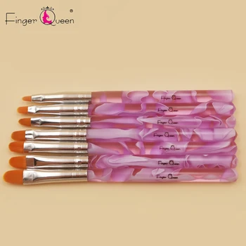 

7Pcs-Set Pink Flower Painting Brush Nail Art Gradient Shading Tool Irregular Oblique Head 3d Manicure Gel Polish Drawing Pen