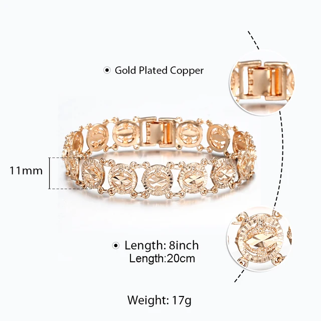Bracelets Bangle For Women 585 Rose Gold Cut Out Carved Flowers Vine Oval Wristband Jewelry Gifts Lcbm01 Chain Link Bracelets Aliexpress
