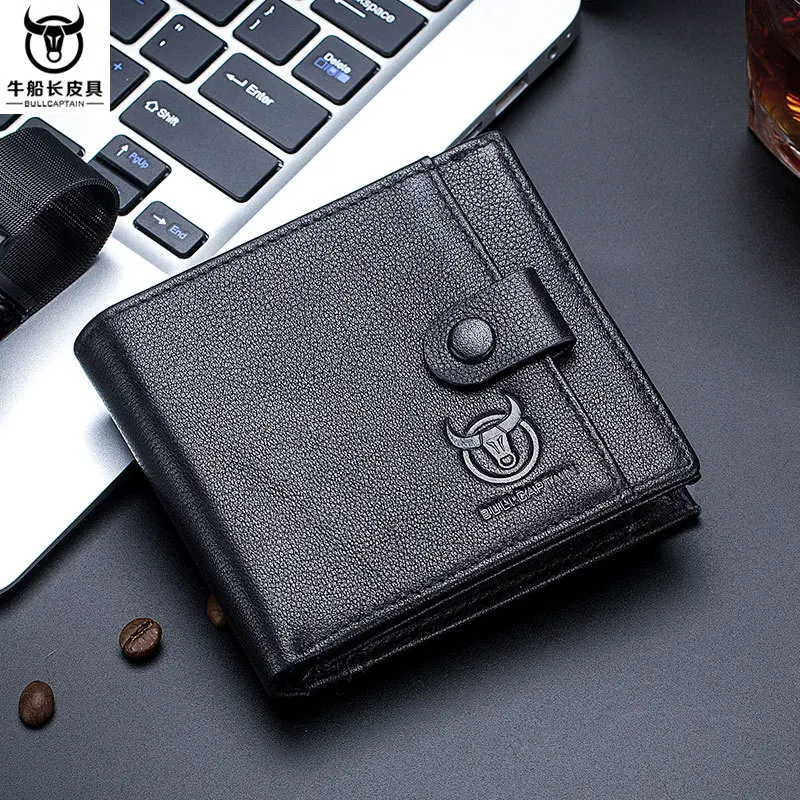BULL капитан бренд RFID натуральная кожа Hasp Карманный Кошелек для мужчин визитница на молнии монета сумка для мужчин Бизнес Повседневный Кошелек